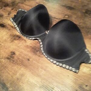 B Tempted 36C Black Super Sexy Strapless Padded underwire Push Up Bra
